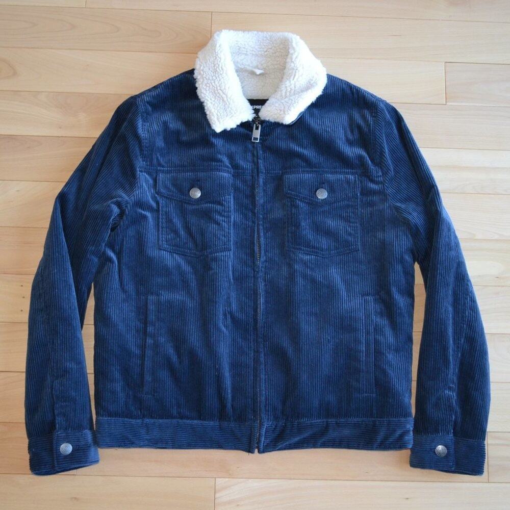 NWT Express Corduroy Sherpa Bomber Trucker Jacket